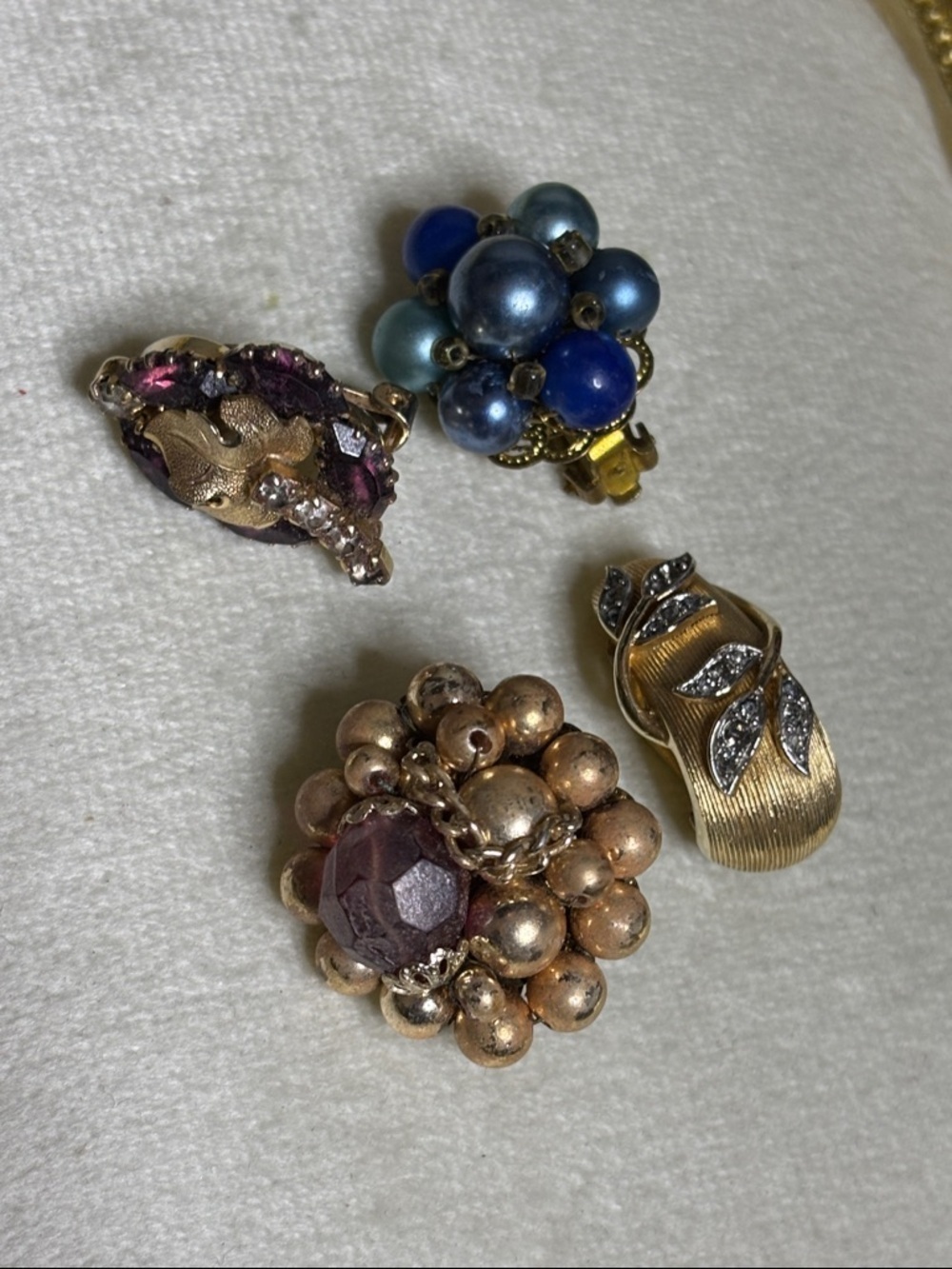 Bundle Single Vintage Clip On Earrings Crown Trifari Japan Signed